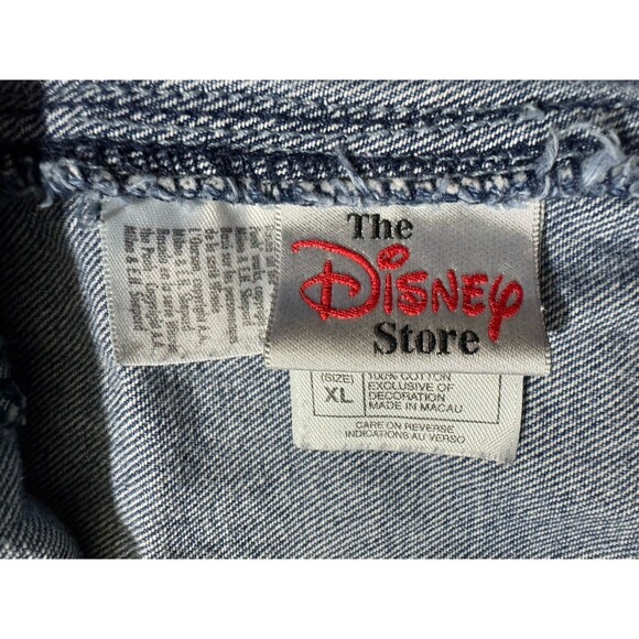 VTG Disney Winnie the Pooh Eeyore Denim Overalls  XL Blue Bib Winter - Picture 6 of 8